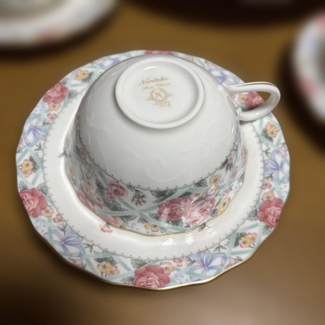 新品★ノリタケ ウエディングモール カップ&ソーサー5客&大皿1枚 廃盤品