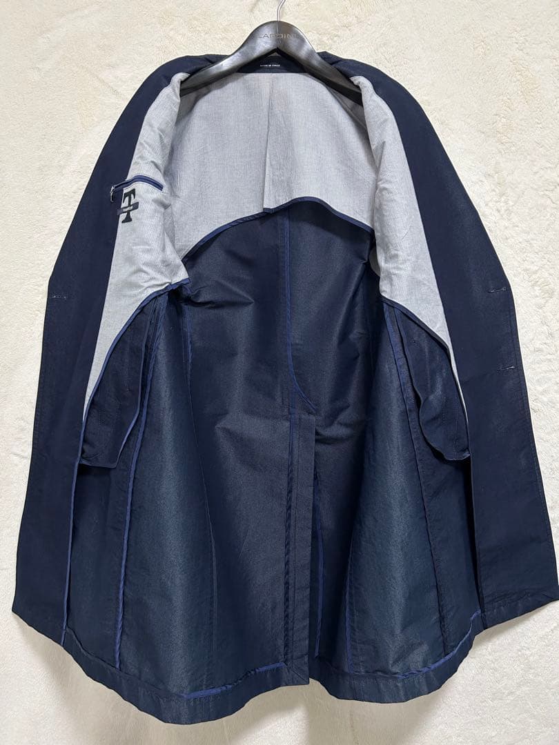 【極美品】TAGLIATORE メンズ トレンチコート 50 LL 薄ネイビー