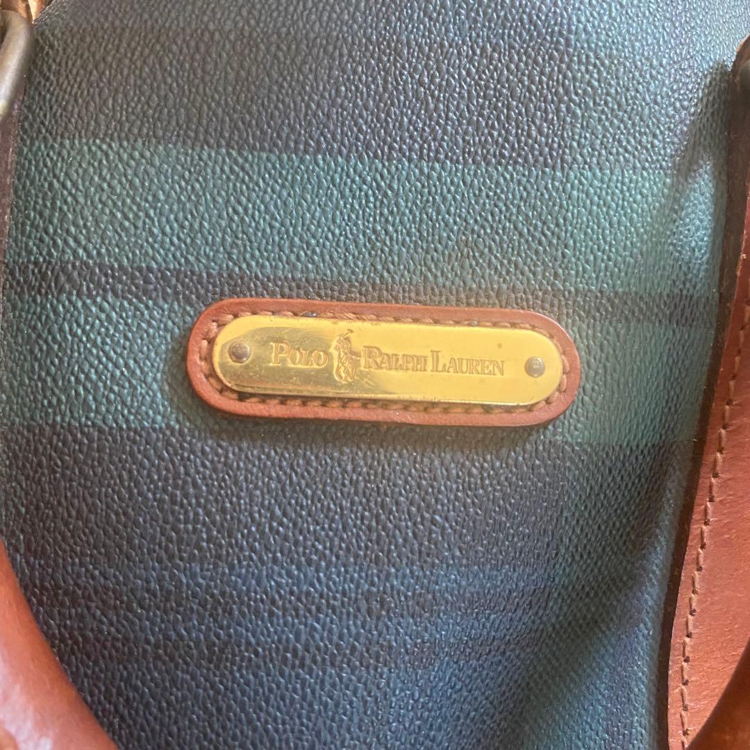 ポロラルフローレン　タータンチェック　2way　ボストンバッグ　グリーン　大容量