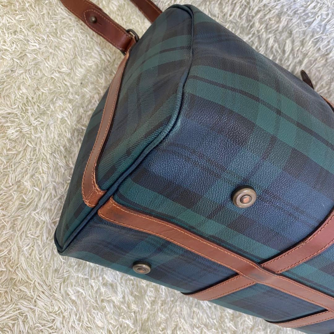 ポロラルフローレン　タータンチェック　2way　ボストンバッグ　グリーン　大容量