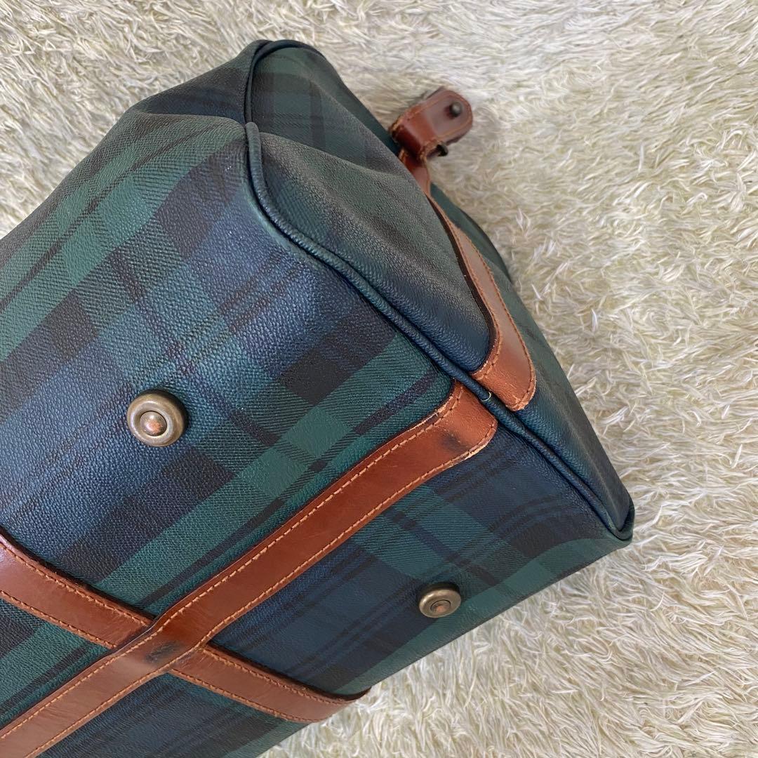 ポロラルフローレン　タータンチェック　2way　ボストンバッグ　グリーン　大容量