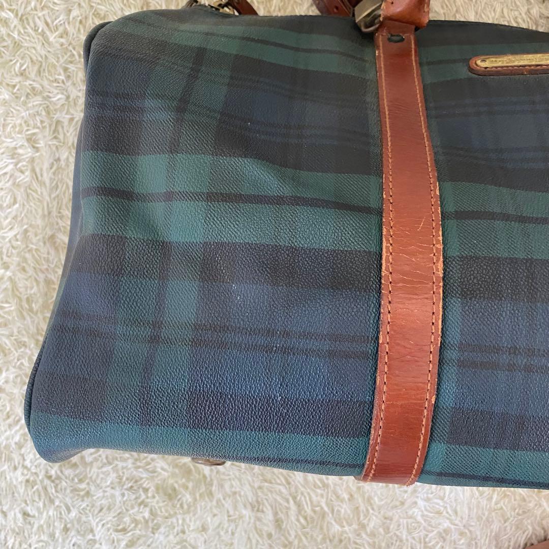 ポロラルフローレン　タータンチェック　2way　ボストンバッグ　グリーン　大容量
