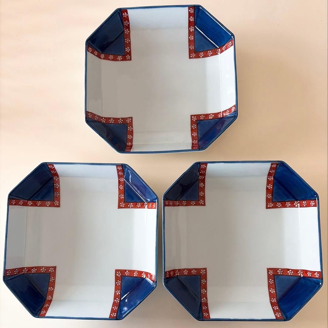 【専用】源右衛門　梅小紋中方皿　3枚セット