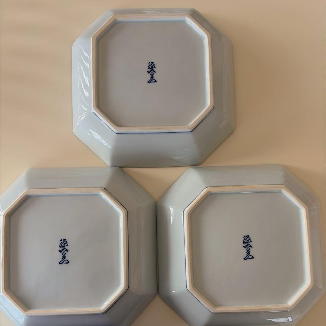 【専用】源右衛門　梅小紋中方皿　3枚セット