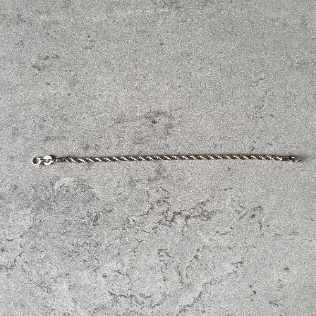 イタリア製 ユーロヴィンテージ ツイストチェーン ブレスレット シルバー925