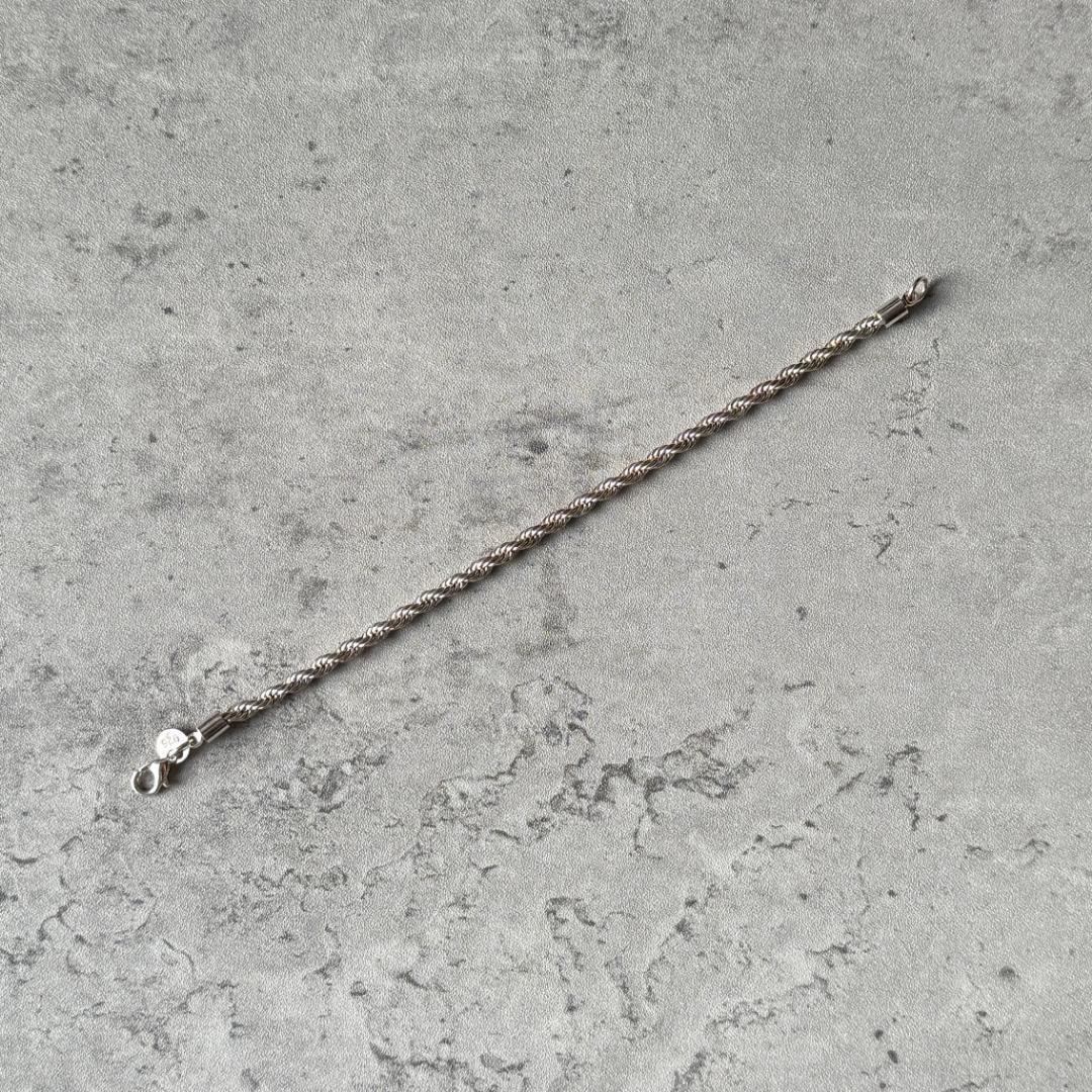 イタリア製 ユーロヴィンテージ ツイストチェーン ブレスレット シルバー925