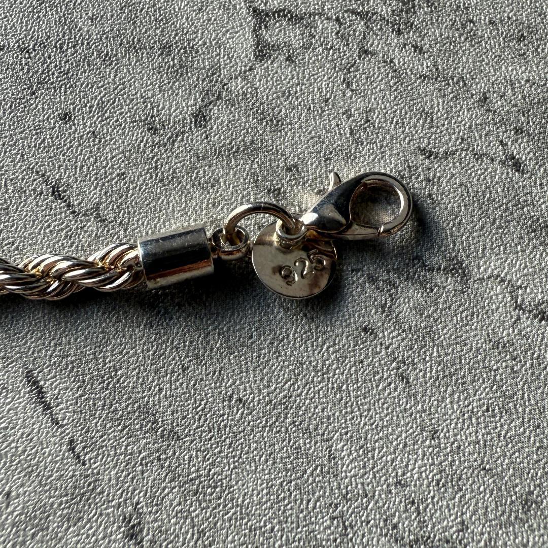 イタリア製 ユーロヴィンテージ ツイストチェーン ブレスレット シルバー925