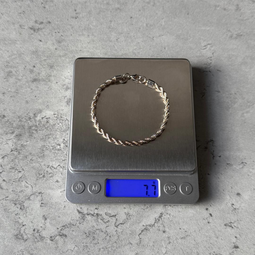 イタリア製 ユーロヴィンテージ ツイストチェーン ブレスレット シルバー925
