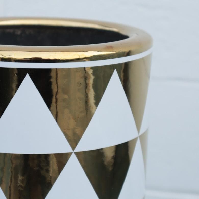 傘立て アンブレラスタンド 陶器製 ホワイト ゴールド モダン アート 02