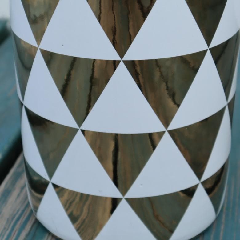 傘立て アンブレラスタンド 陶器製 ホワイト ゴールド モダン アート 02