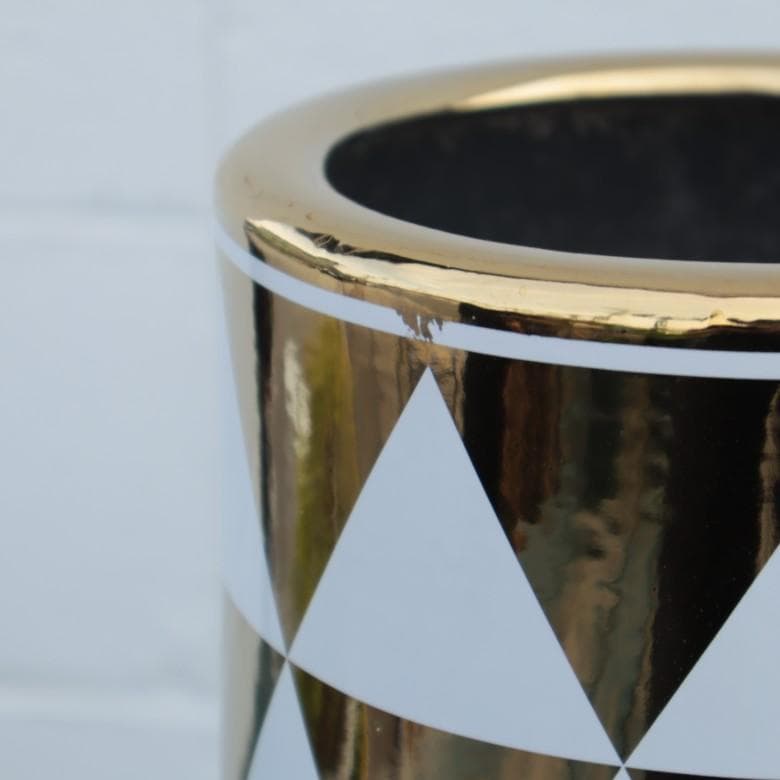 傘立て アンブレラスタンド 陶器製 ホワイト ゴールド モダン アート 02