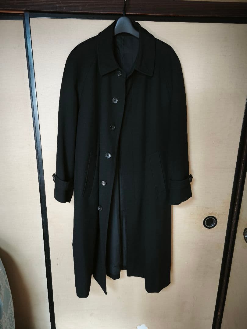 COMME des GARÇONS HOMME ブラック ステンカラーコート S