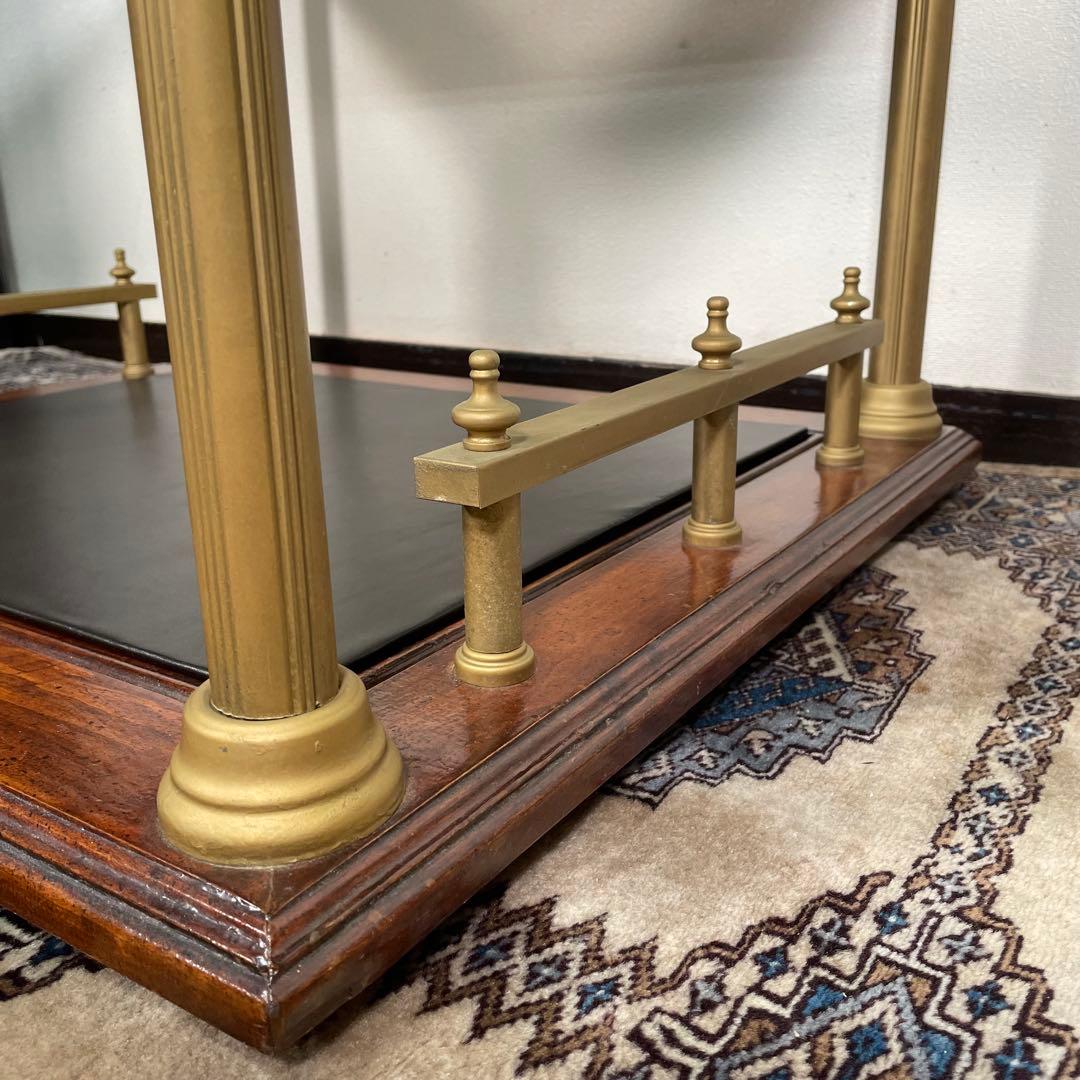 ヴィンテージ センターテーブル リアルレザー張り 額 コーヒーテーブル