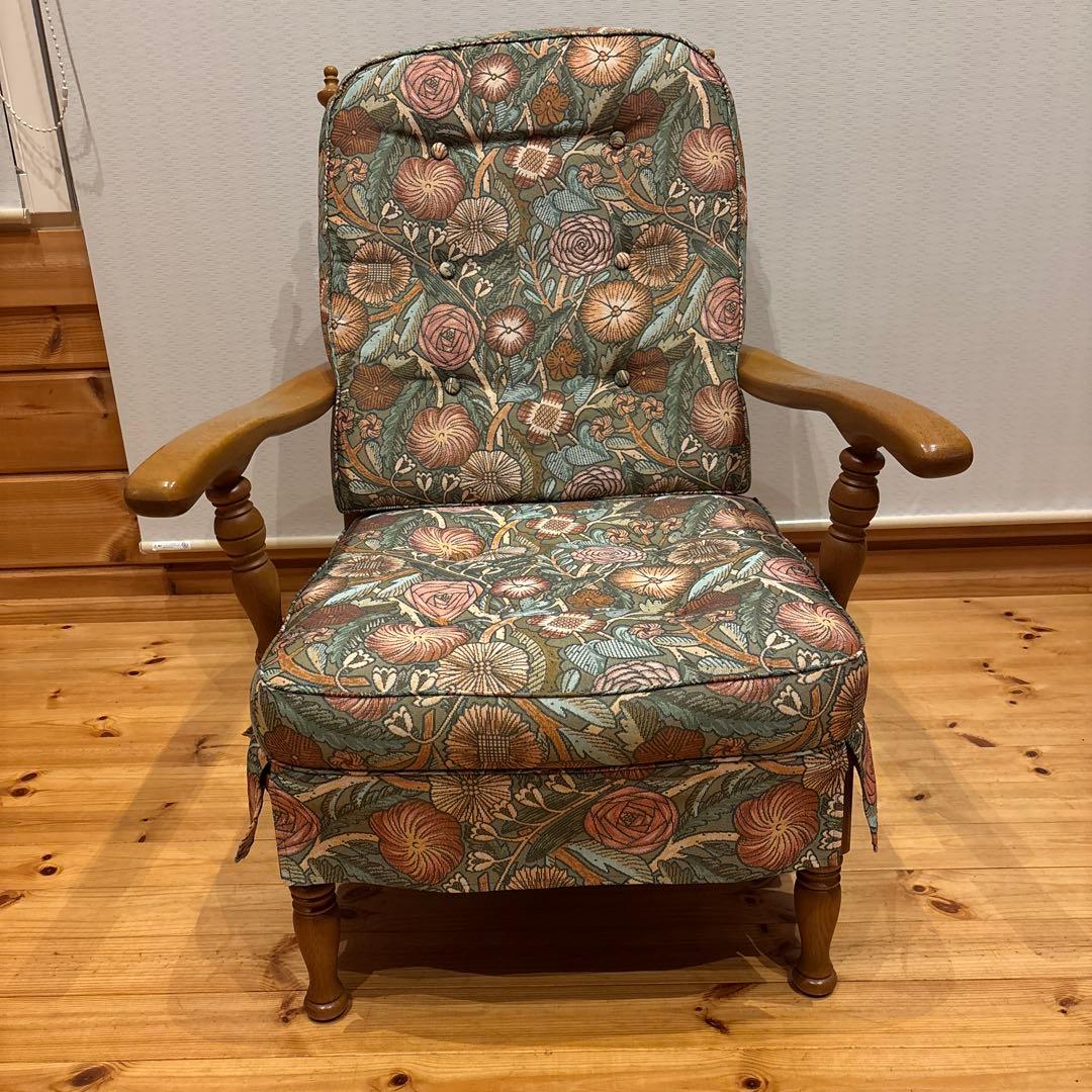 飛騨家具　穂高リビングチェアハイバック両肘付き