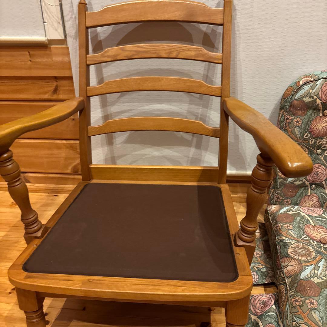 飛騨家具　穂高リビングチェアハイバック両肘付き