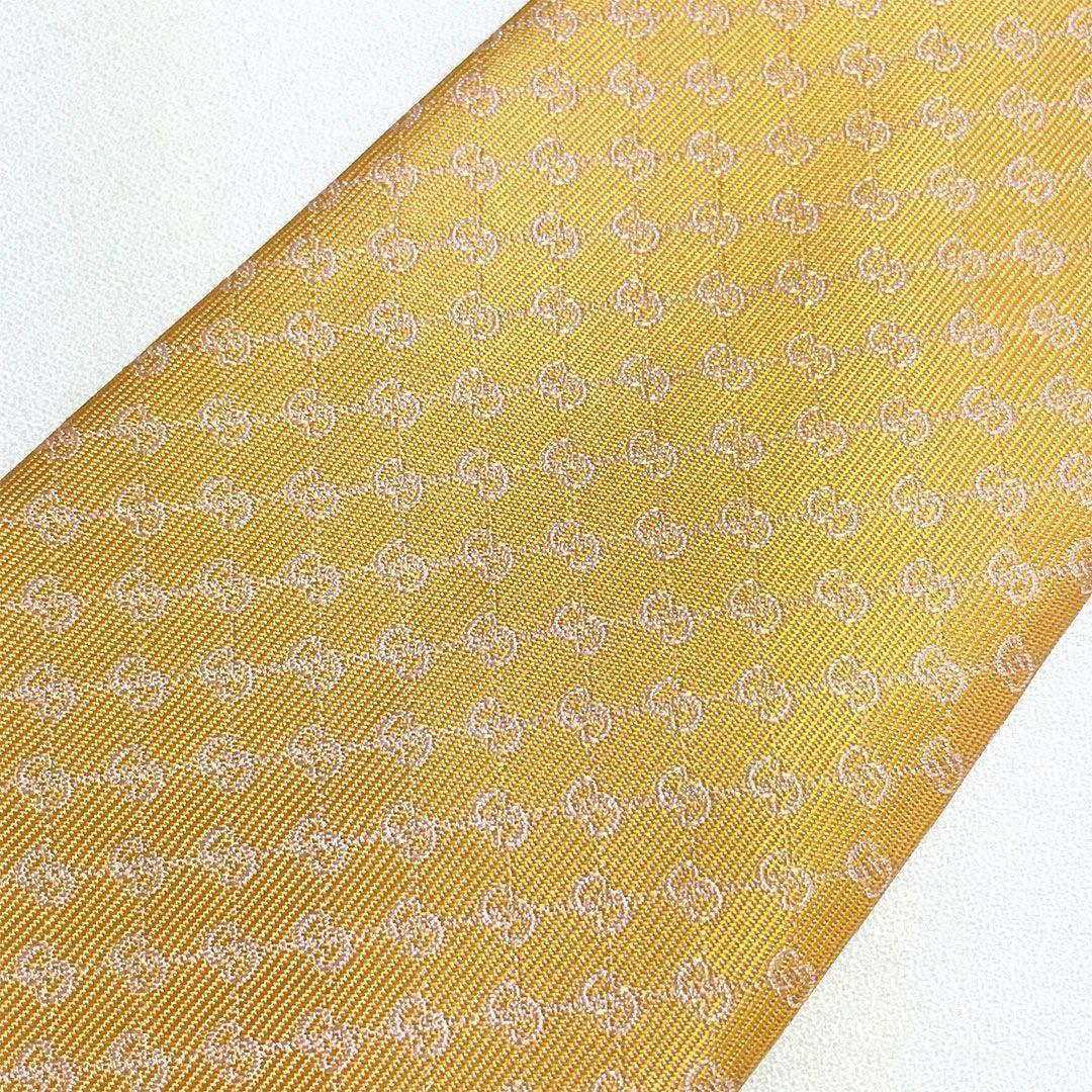 未使用級 グッチ GUCCI ネクタイ オレンジ系 GG柄 総柄 ダブルG