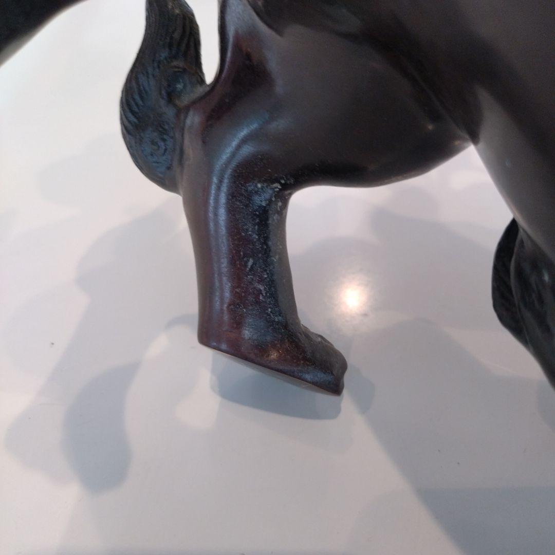 唐銅 金工家 照雲 唐獅子牡丹 銅置物 銅製