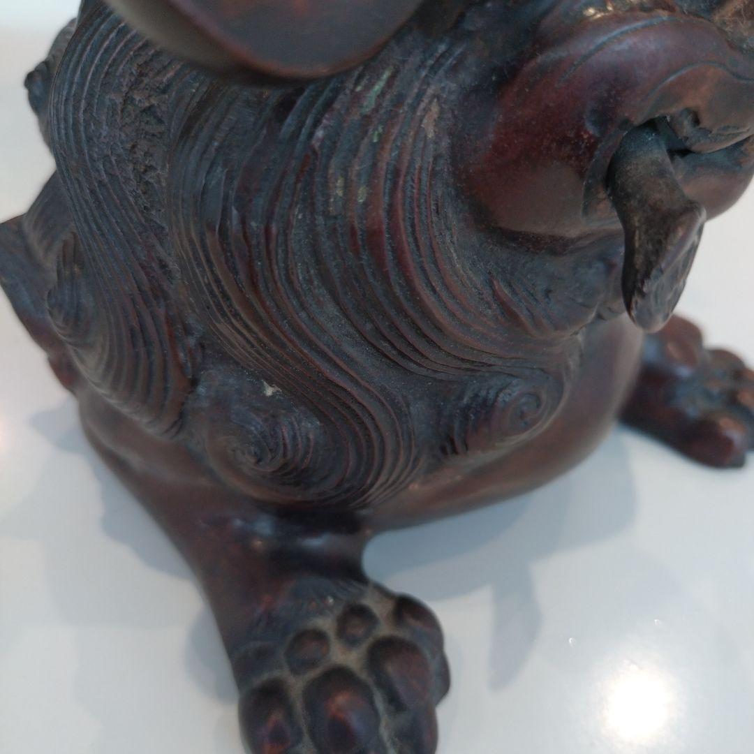 唐銅 金工家 照雲 唐獅子牡丹 銅置物 銅製