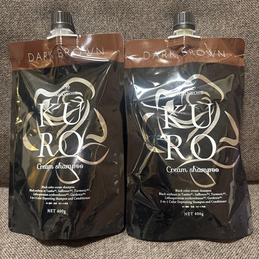 バランローズKURO クリームシャンプーダークブラウン 400g 2個セット