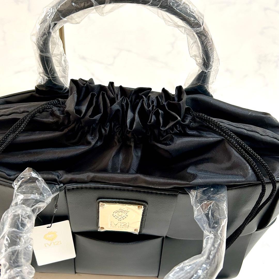 新品✨V12 BV イントレチャートスタイル エコレザー カートバッグ 黒