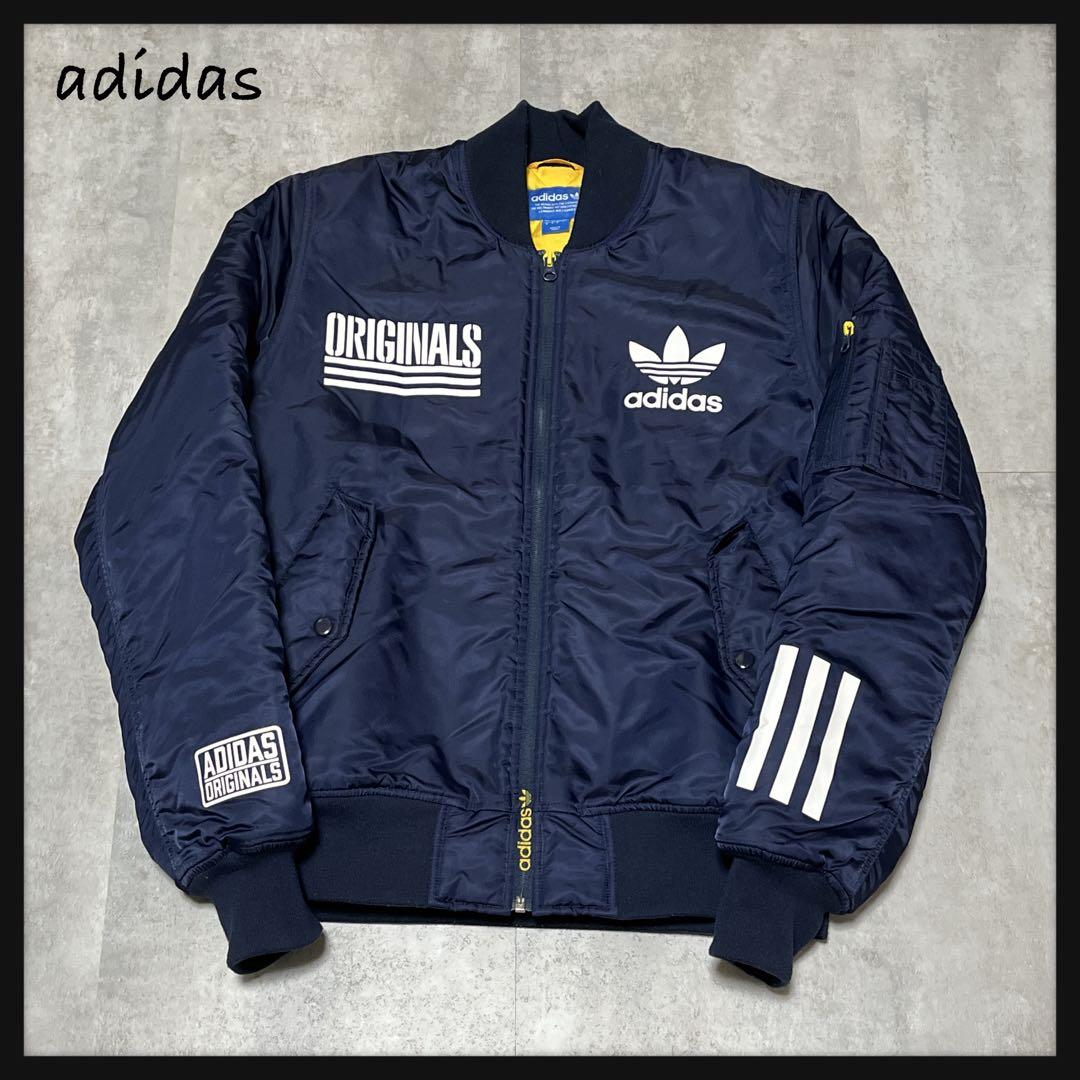 【adidas アディダス 】MA-1 フライトジャケット 紺 L 美品 中綿