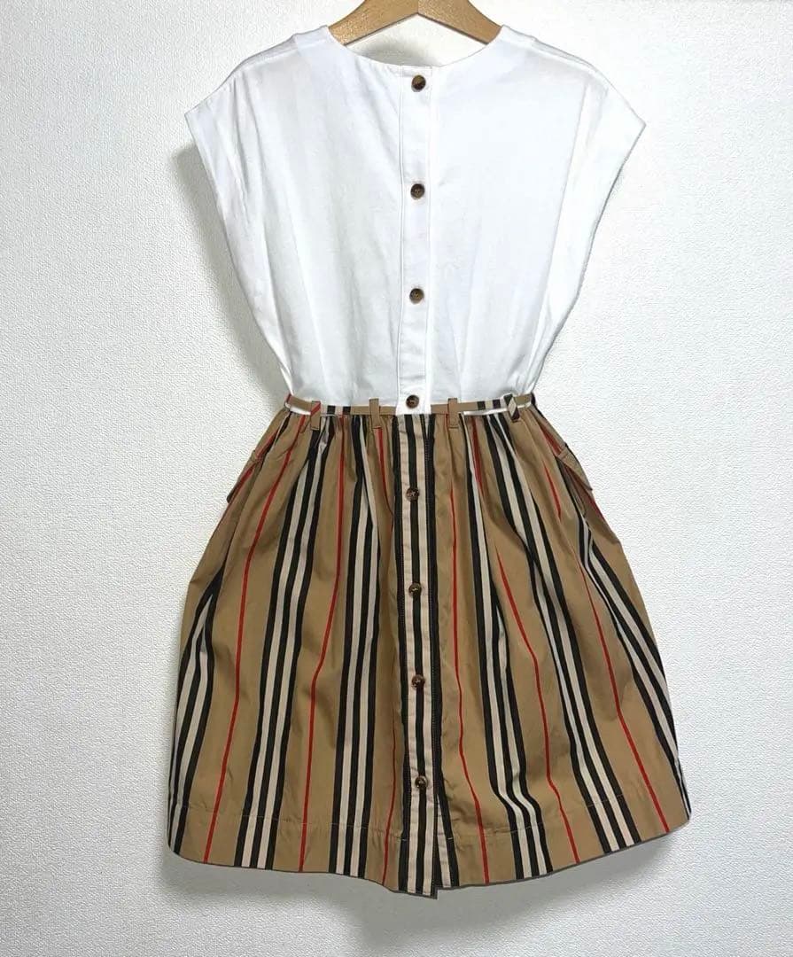 BURBERRY アイコンストライプ 切り替えワンピース