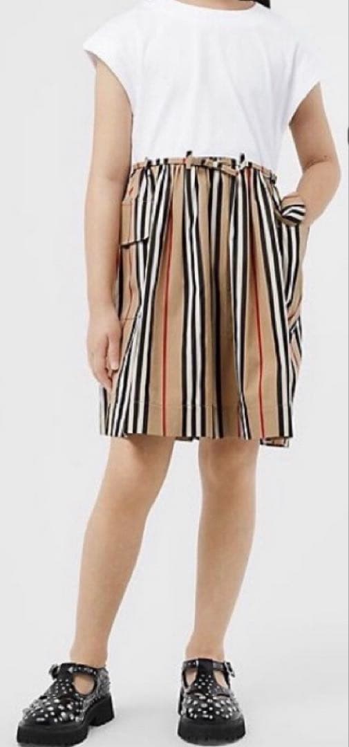 BURBERRY アイコンストライプ 切り替えワンピース