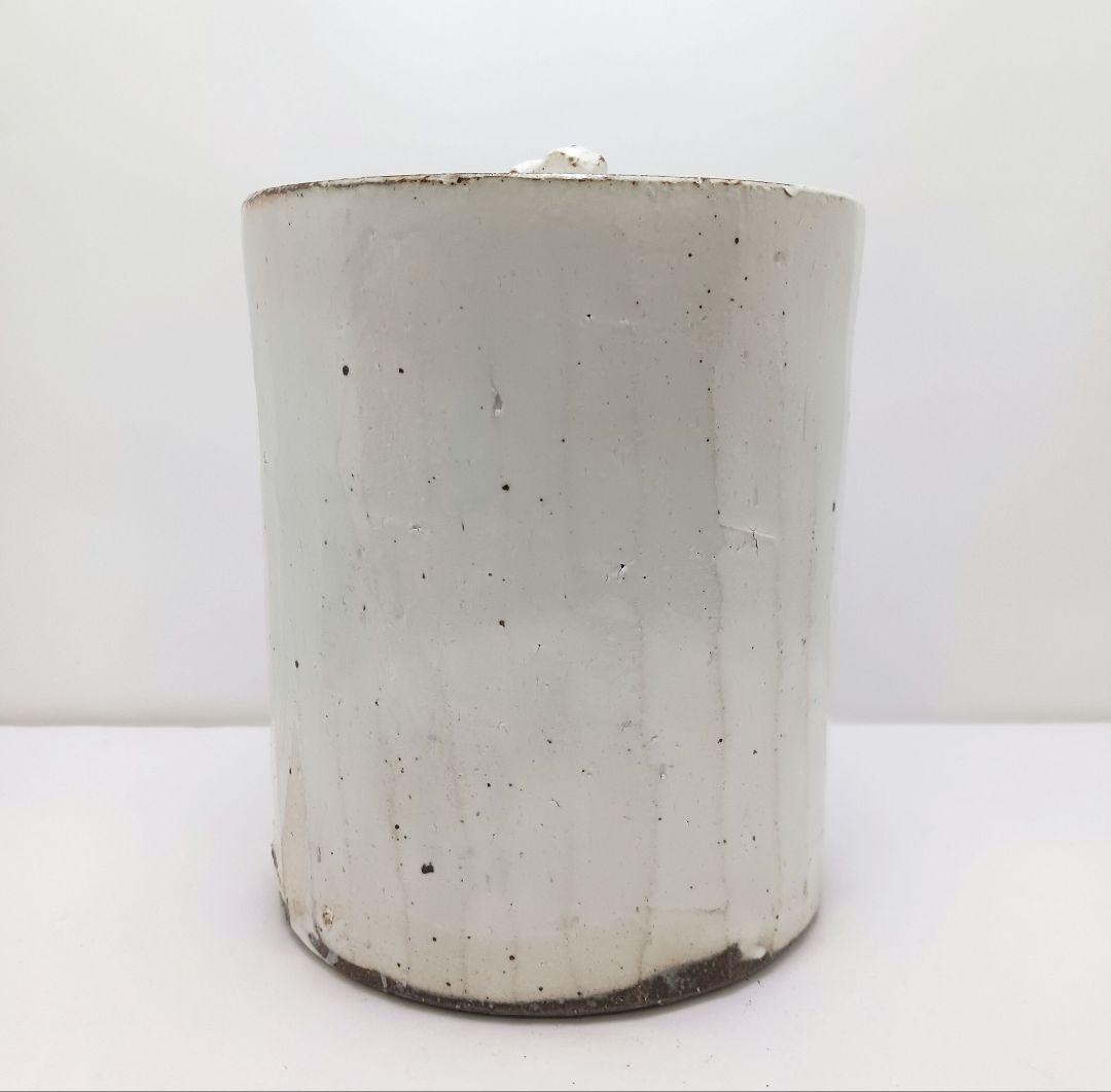 Y2228-1 茶道具 山王窯 菊地弘 粉引水指 共箱　AA