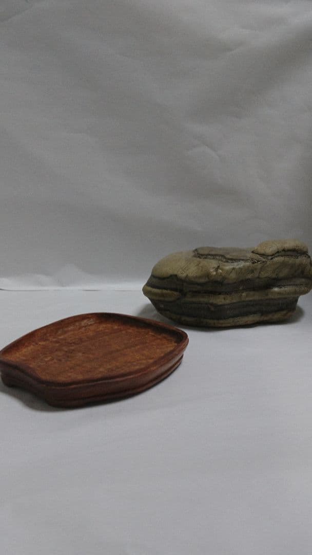 鑑賞石　盆石　白寅石