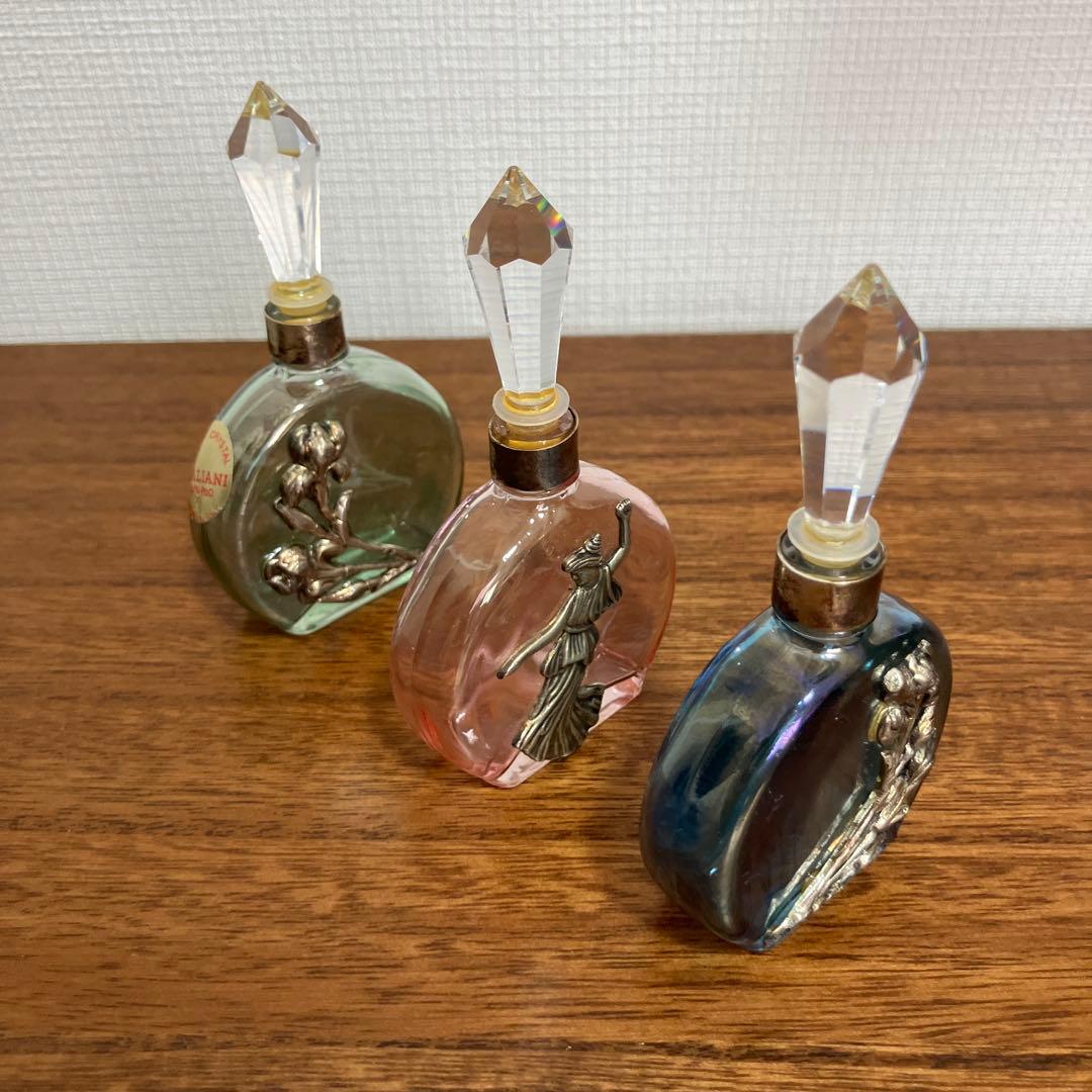 レトロ vintage イタリア製 ガラス瓶 ３点 セット