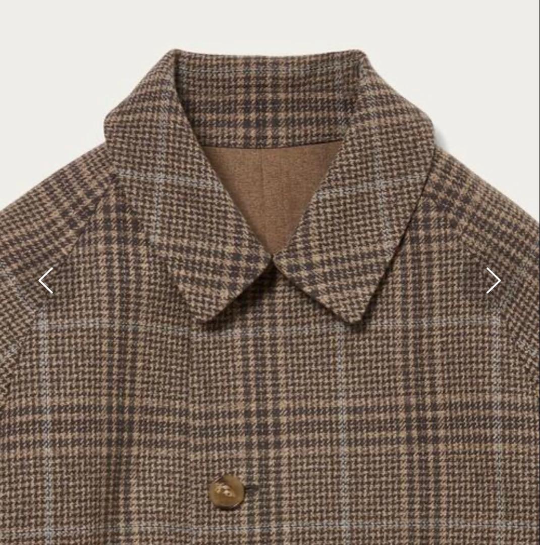 BEAUTY&YOUTHリバーシブルバルカラーステンカラーコート　茶チェックXL