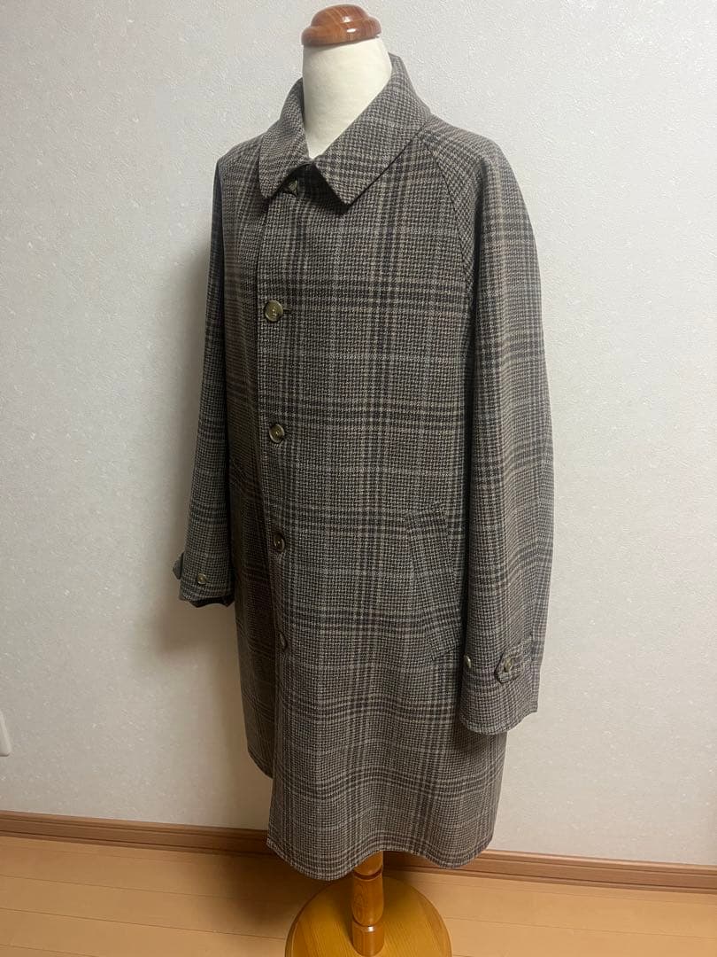 BEAUTY&YOUTHリバーシブルバルカラーステンカラーコート　茶チェックXL