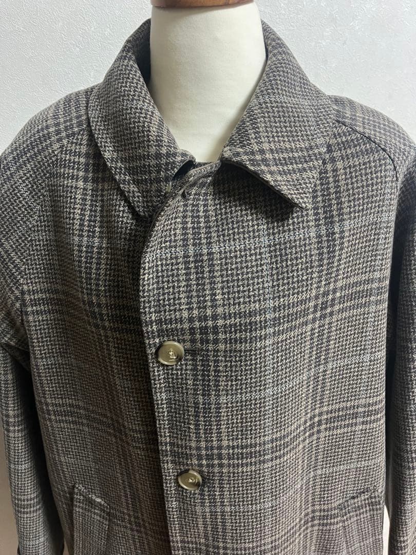 BEAUTY&YOUTHリバーシブルバルカラーステンカラーコート　茶チェックXL