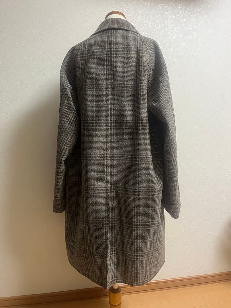 BEAUTY&YOUTHリバーシブルバルカラーステンカラーコート　茶チェックXL