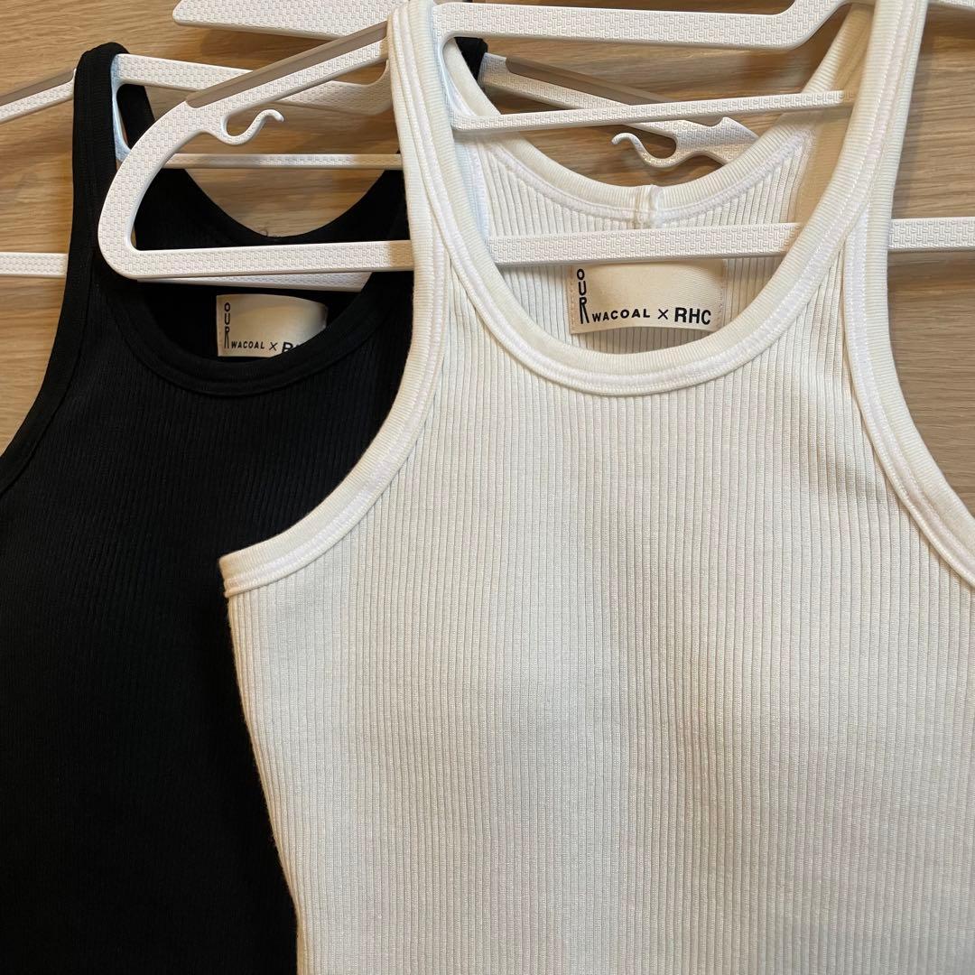 RHC×WACOAL カップイン アメリカンスリーブ タンクトップ　白黒セット