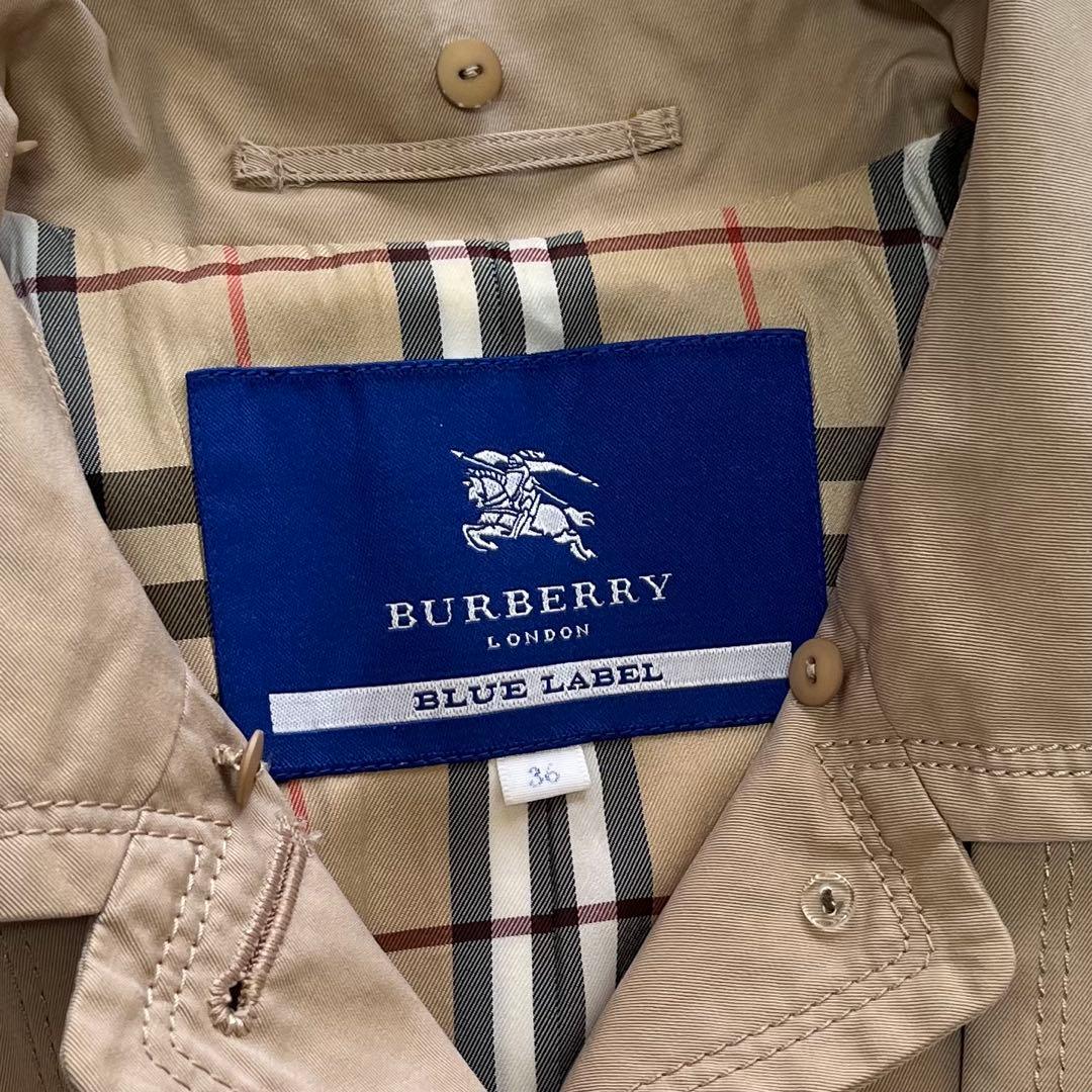 BURBERRY BLUE LABELトレンチコートベージュ フレアノバチェック