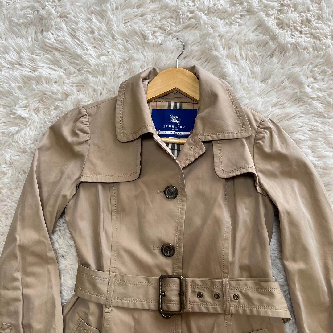 BURBERRY BLUE LABELトレンチコートベージュ フレアノバチェック