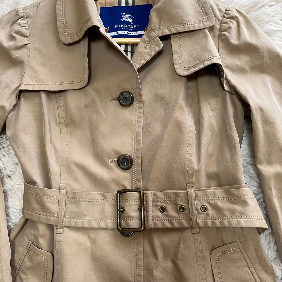 BURBERRY BLUE LABELトレンチコートベージュ フレアノバチェック