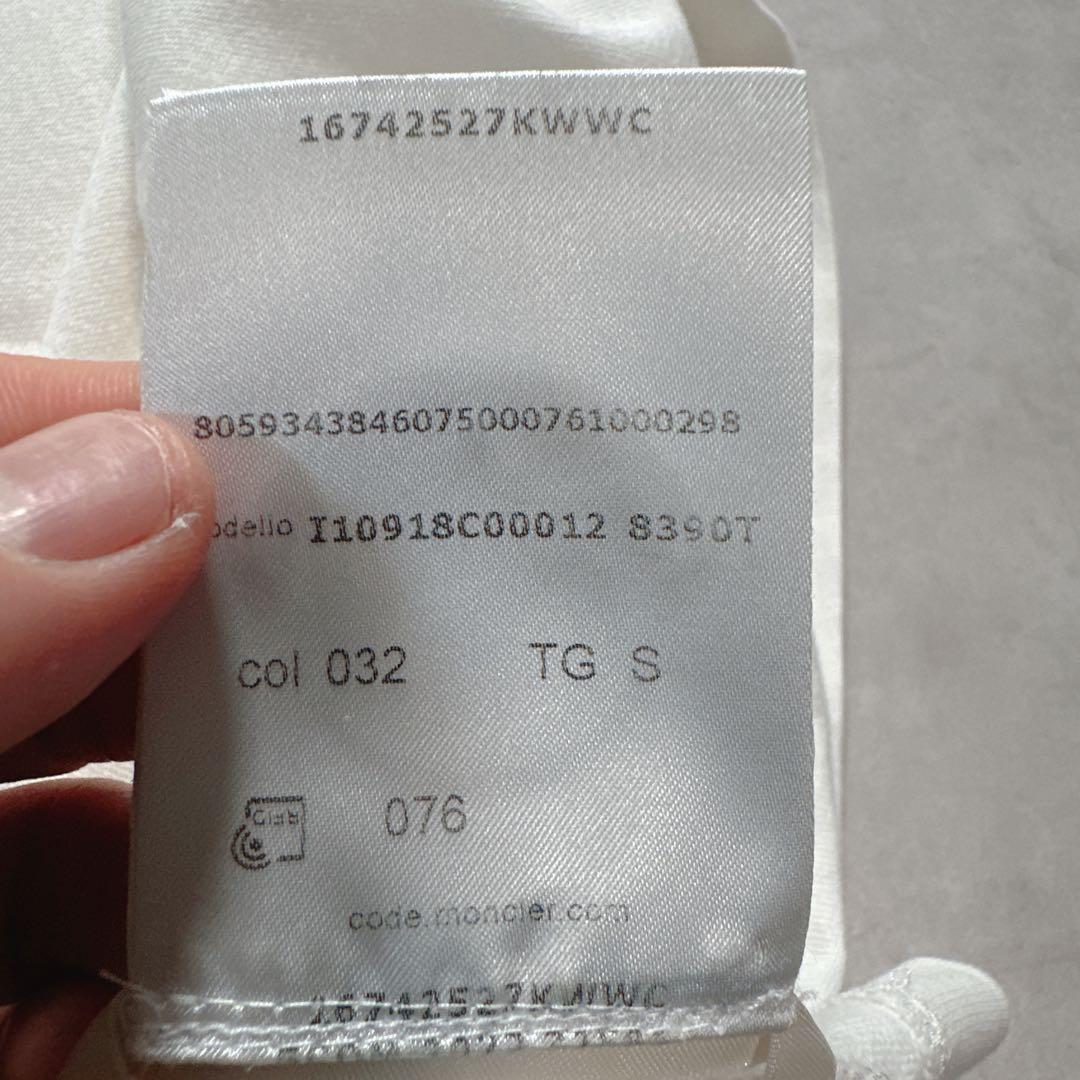 MONCLER モンクレール 半袖 Tシャツ 首ロゴ 袖ワッペン ホワイト S.