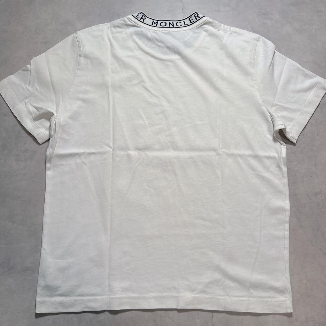 MONCLER モンクレール 半袖 Tシャツ 首ロゴ 袖ワッペン ホワイト S.