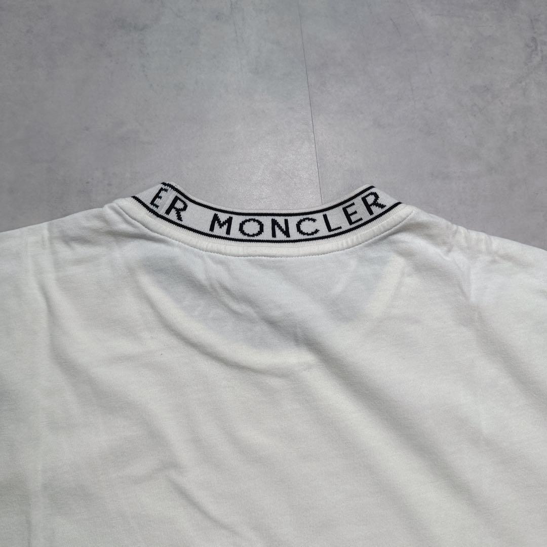 MONCLER モンクレール 半袖 Tシャツ 首ロゴ 袖ワッペン ホワイト S.