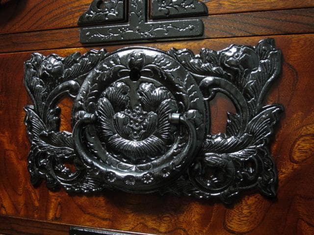 美品 伝統工芸 欅材 拭き漆塗 5杯抽斗 民芸 岩谷堂箪笥 鍵付き/衣装箪笥