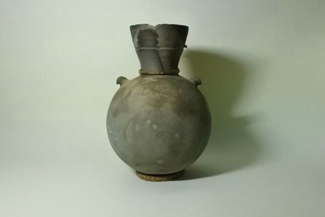 須恵器　アンティーク　骨董品　蔓　掛花生　落とし付