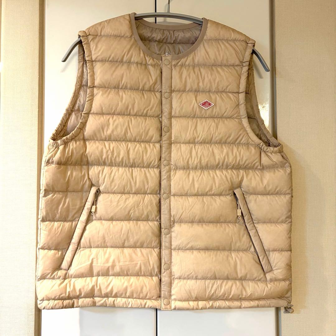 DANTON ダントン インナーダウンベスト ベージュ M 軽量 防寒 綺麗