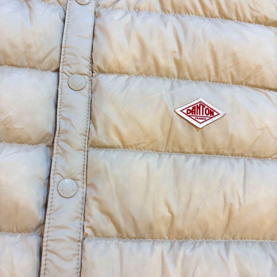 DANTON ダントン インナーダウンベスト ベージュ M 軽量 防寒 綺麗