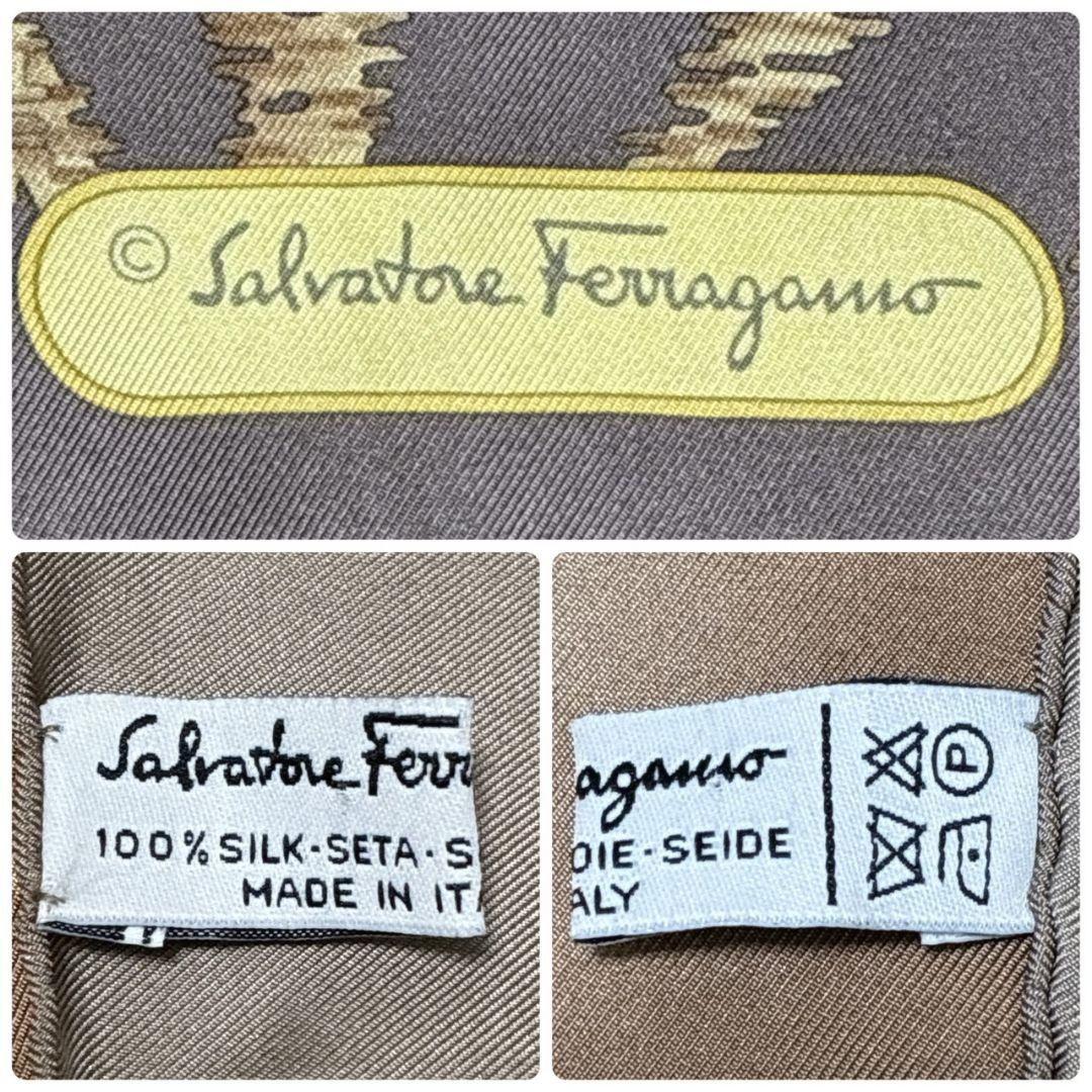 美品✨サルヴァトーレフェラガモ 大判スカーフ ストール シルク イタリア 花柄