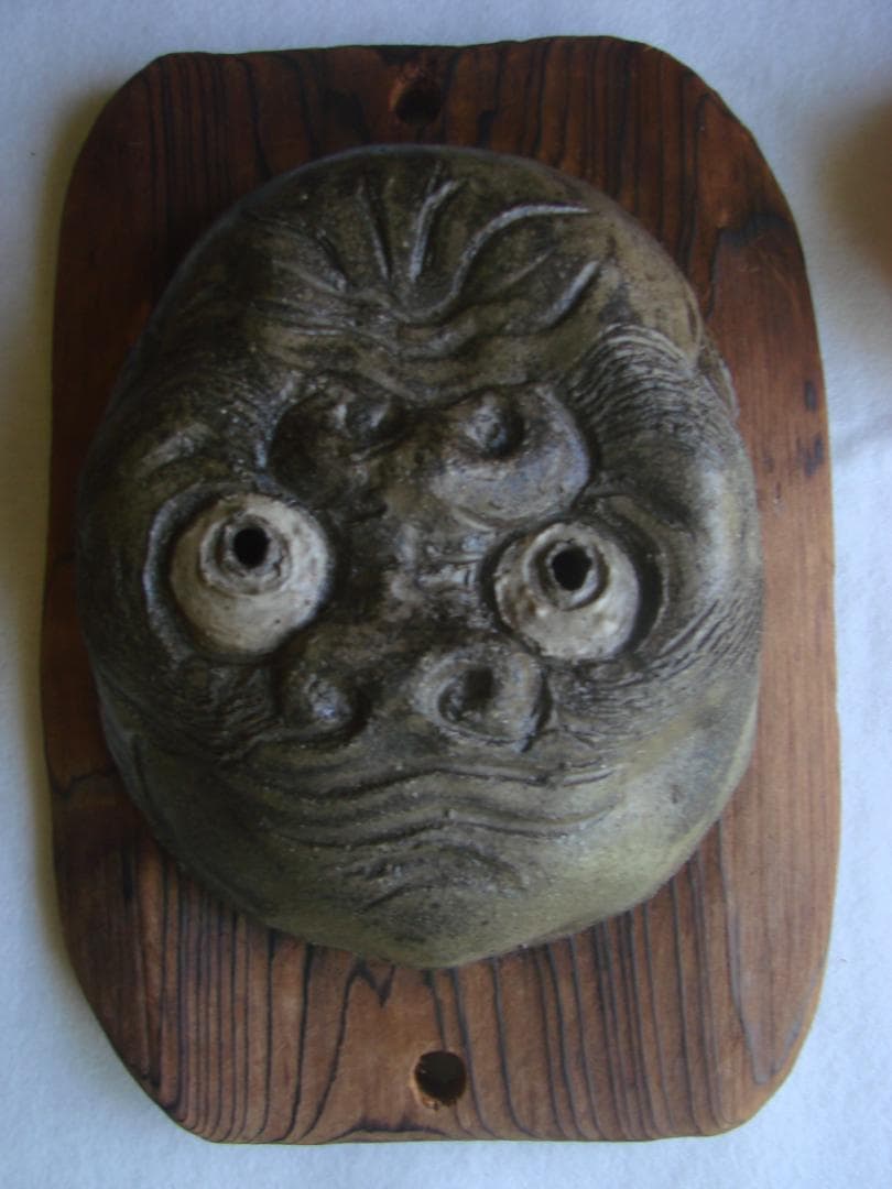 焼き物　お面　窯元で購入