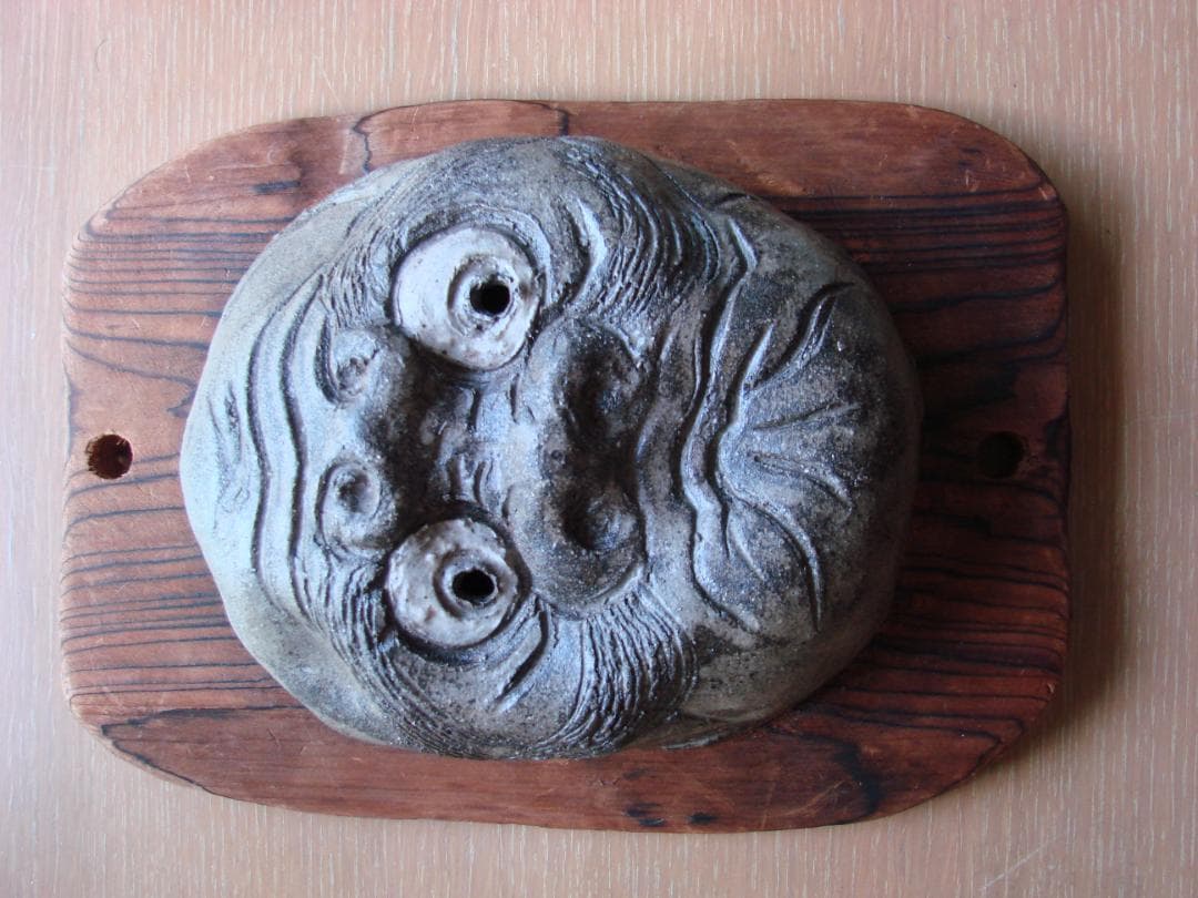 焼き物　お面　窯元で購入