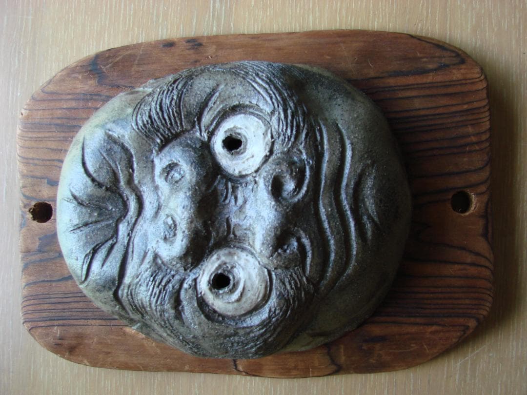 焼き物　お面　窯元で購入