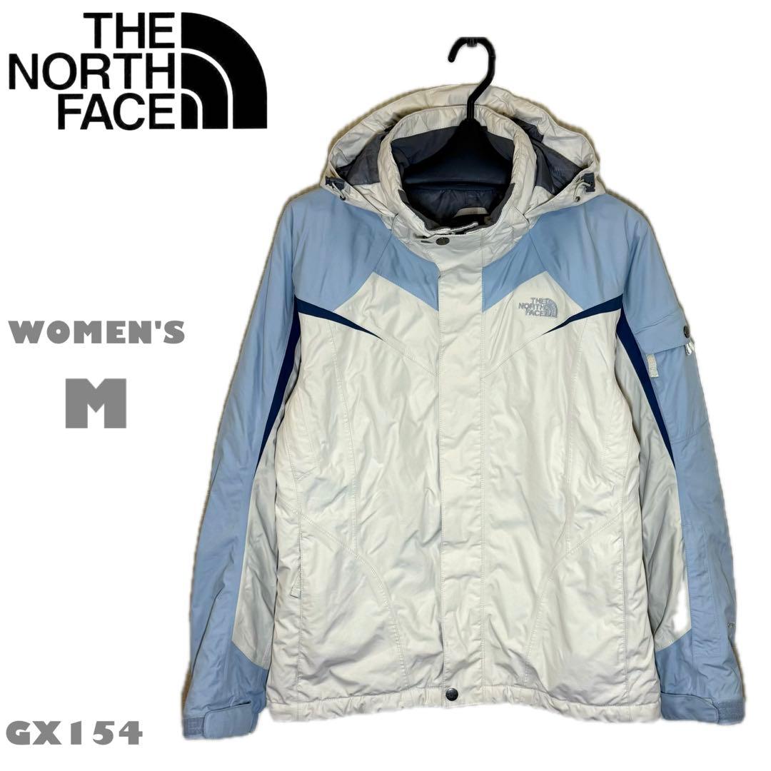 （美品）ザ・ノースフェイスUS古着　スノーウェア　水色/アイボリー　レディースM